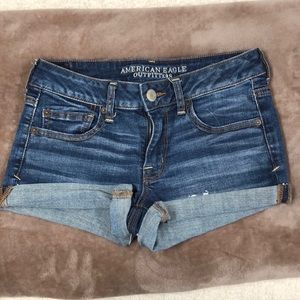 American Eagle “shortie” jean shorts
